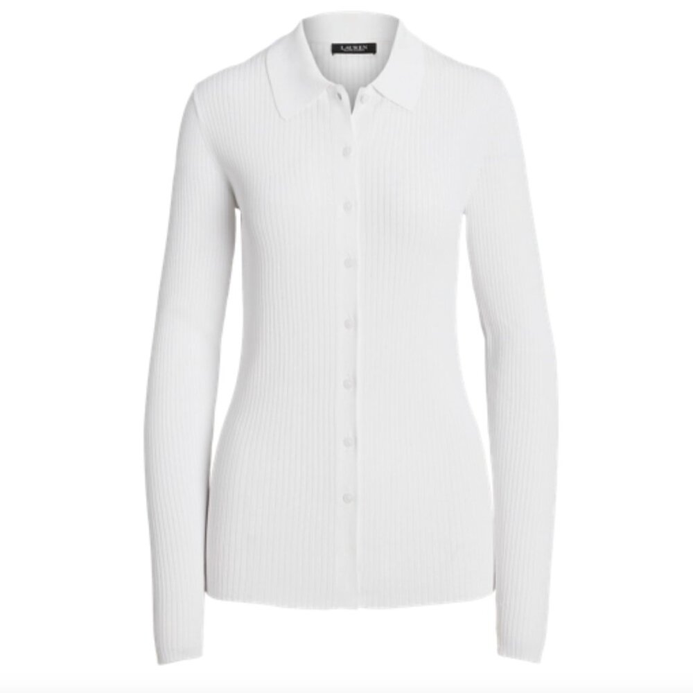NWOT Ralph Lauren Rib-Knit Long-Sleeve Polo Cardigan